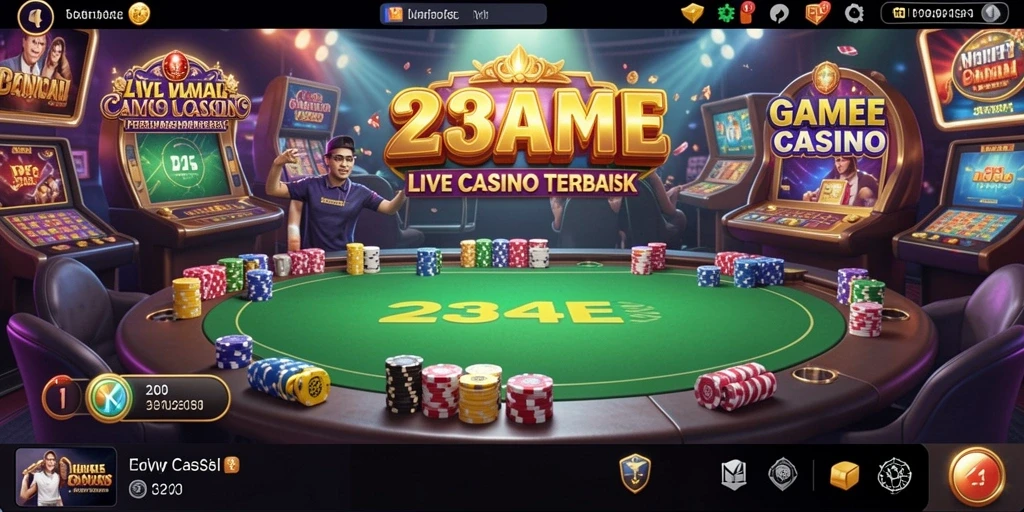 Tampilan utama gameplay Live Casino 234E yang mendebarkan.
