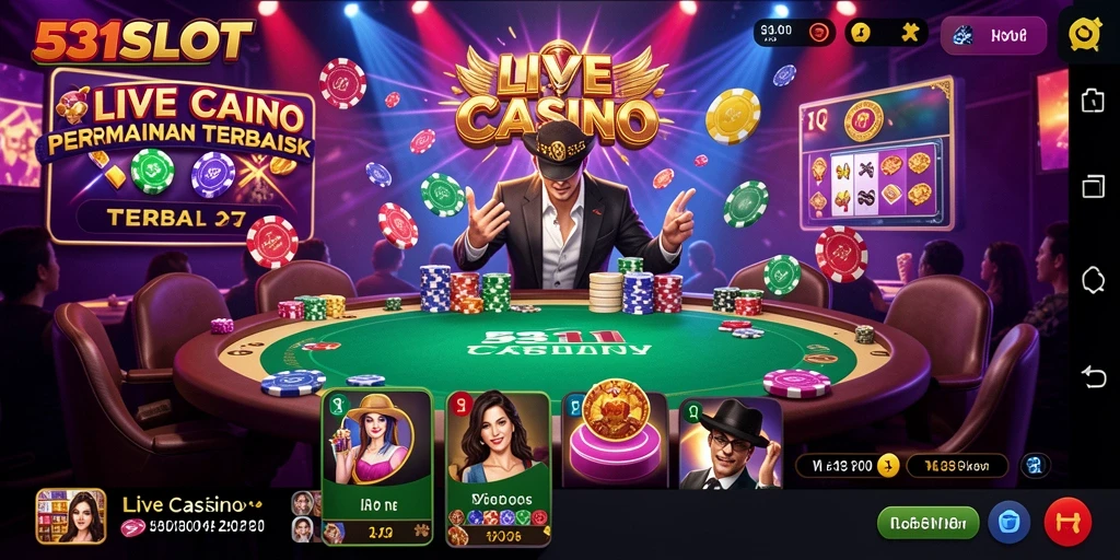 Tampilan gameplay Live Casino yang menarik dan interaktif di 531SLOT.