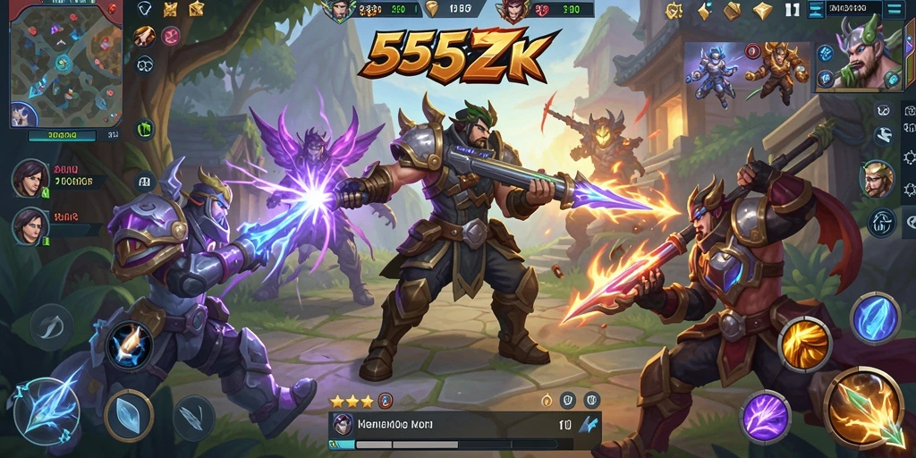 Tampilan gameplay yang intens di arena pertarungan MOBA.