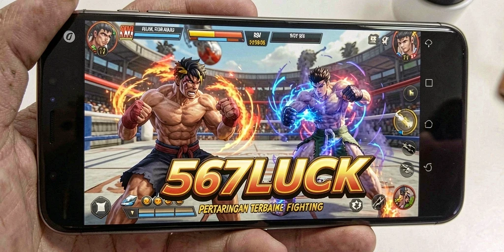 Tampilan gameplay 567LUCK dengan pertarungan yang mendebarkan.