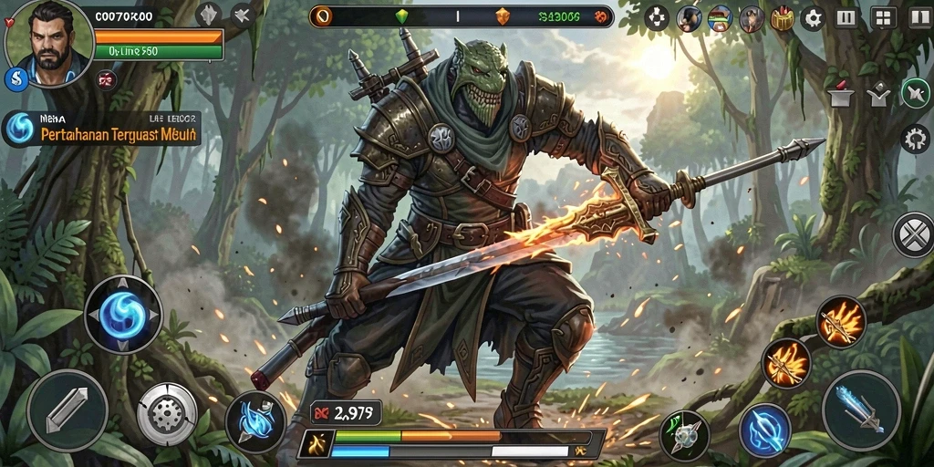 Gameplay seru di C0077 dengan menara pertahanan melawan gelombang musuh.