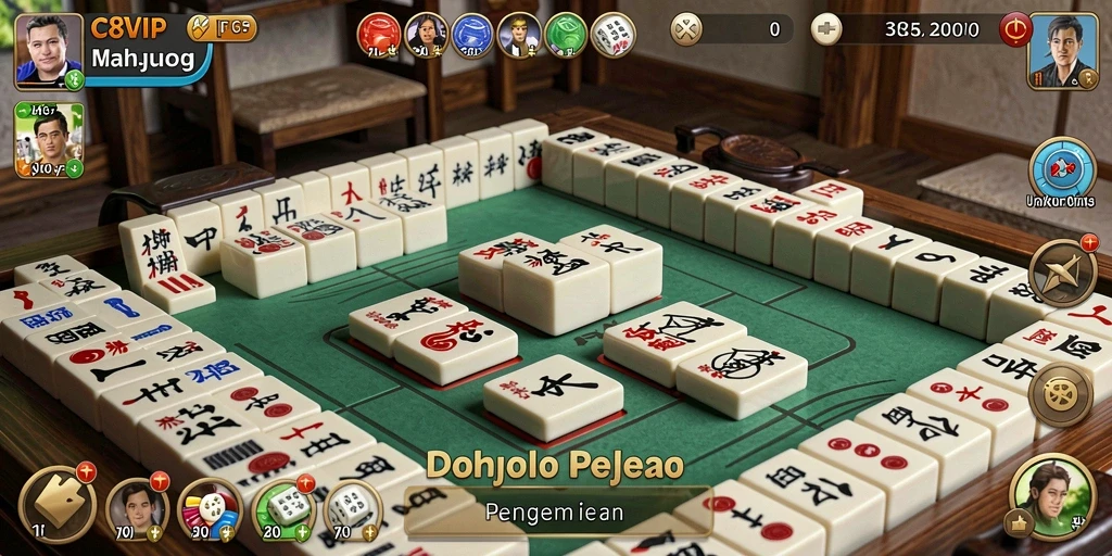 Tangkapan layar utama C8VIP menampilkan antarmuka Mahjong yang menarik dan gameplay yang seru.