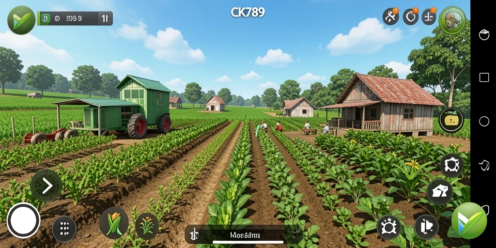 Tampilan gameplay CK789 yang menarik dengan elemen pertanian menyenangkan.