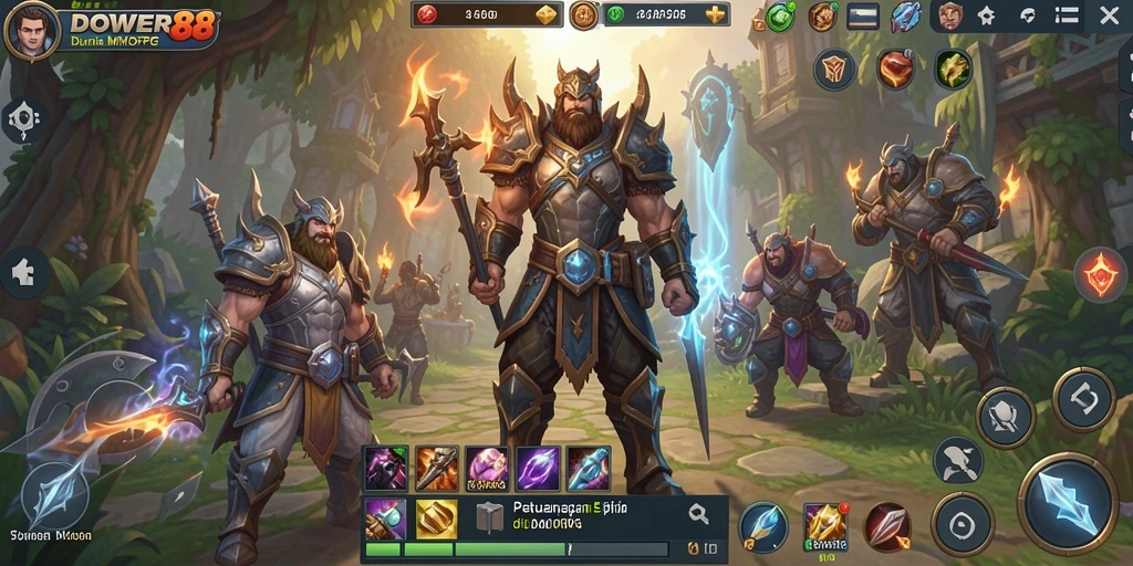 Screenshot DOWER88 menampilkan aksi seru di dunia MMORPG yang kaya.