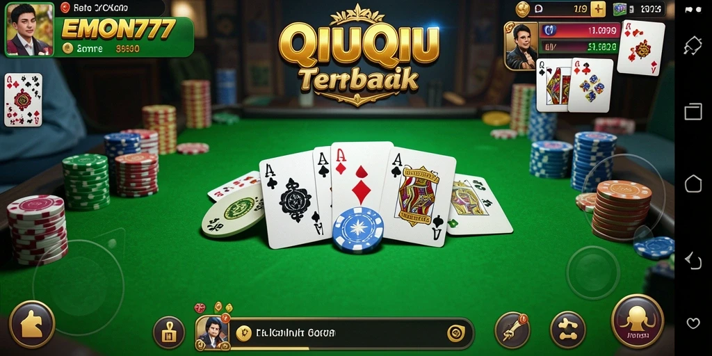 Tampilan seru gameplay QiuQiu di EMON777.