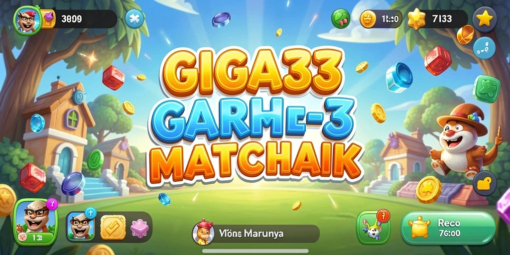Tampilan gameplay GIGA33 dengan elemen match-3 yang seru.