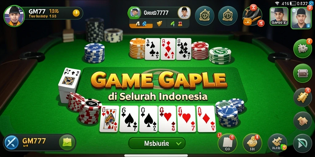 Screenshot gameplay Gaple yang seru dan menantang di GM777.