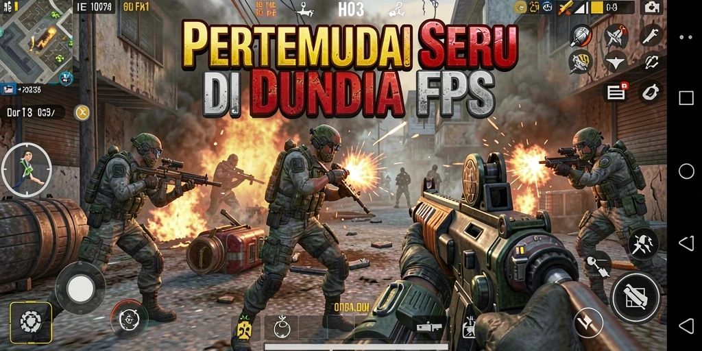 Screenshot gameplay H03 dengan aksi seru dalam pertempuran FPS.