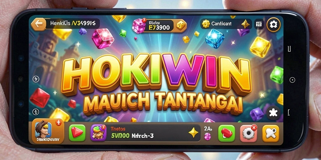 Screenshot HOKIWIN menampilkan gameplay seru dari permainan Match-3.