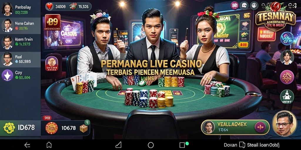 Screenshot ID678 menampilkan dealer interaktif dalam permainan Live Casino yang mendebarkan.