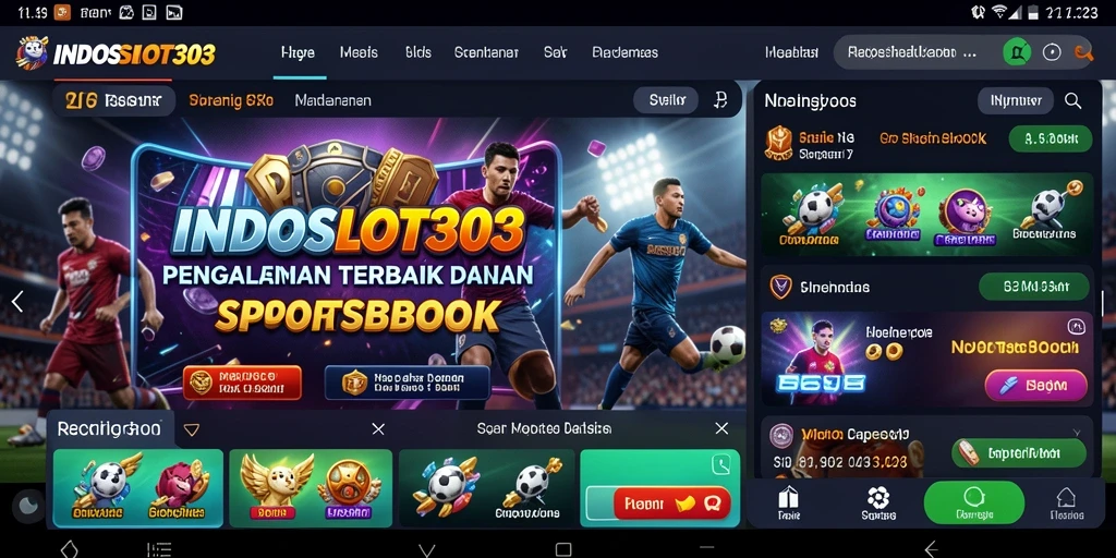 Tangkapan layar gameplay INDOSLOT303 menampilkan pilihan taruhan olahraga yang beragam.