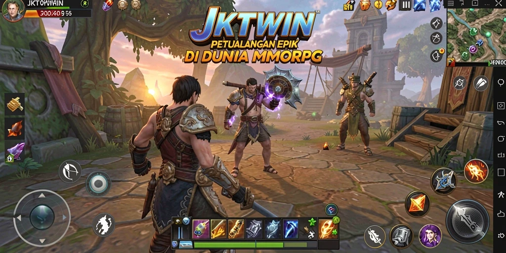 Tangkapan layar dari gameplay JKTWIN yang menampilkan pertempuran seru.