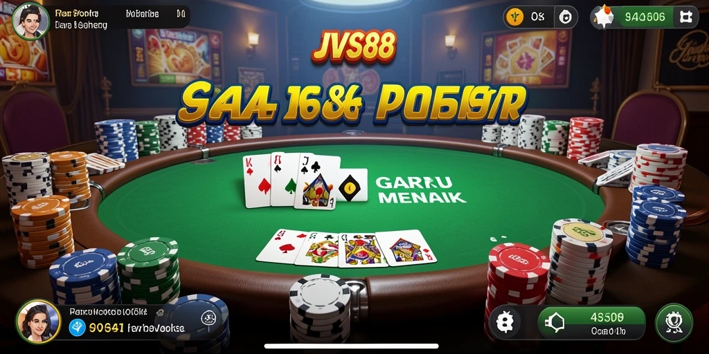 Tampilan menarik dari gameplay JVS88 dalam permainan Poker.