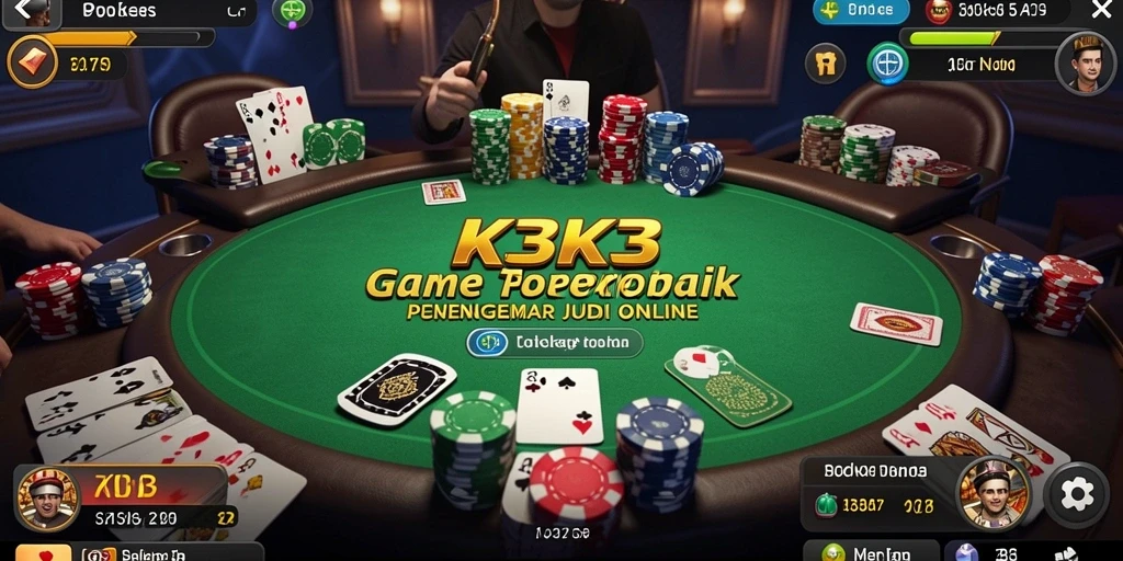 Screenshot K3K3 menampilkan momen seru saat bermain poker.