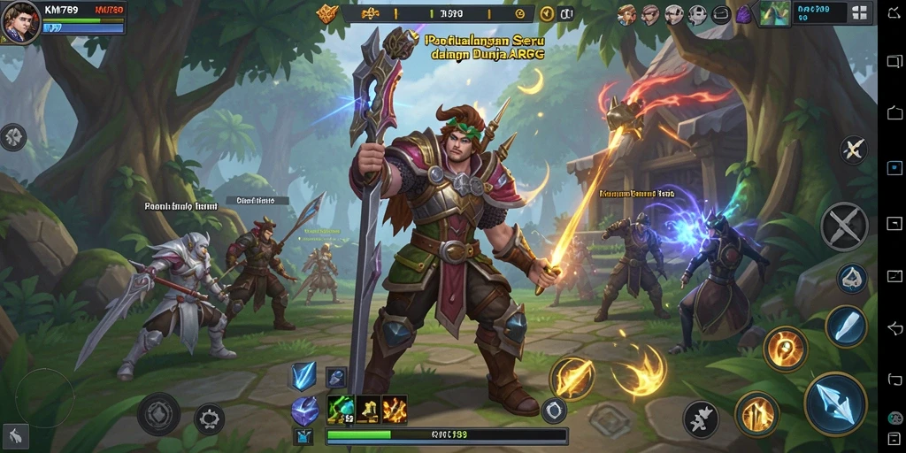 Tampilan gameplay menakjubkan KM789 di dunia ARPG.