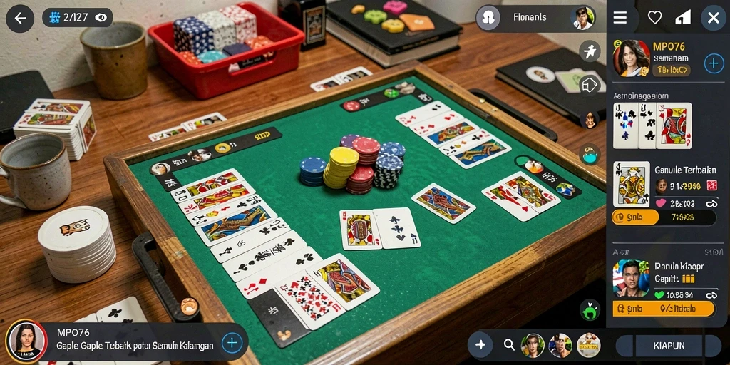 Tampilan gameplay seru Gaple di MPO76.