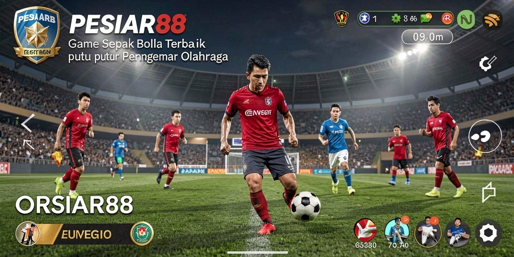 Tampilan gameplay PESIAR88 dengan aksi sepak bola yang dinamis.