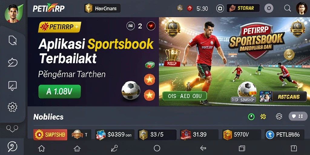 Screenshot utama PETIRRP menampilkan fitur taruhan olahraga yang menarik.
