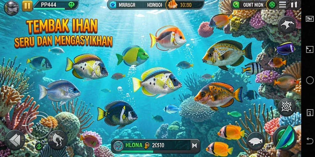 Tampilan gameplay Tembak Ikan yang seru di PP444.