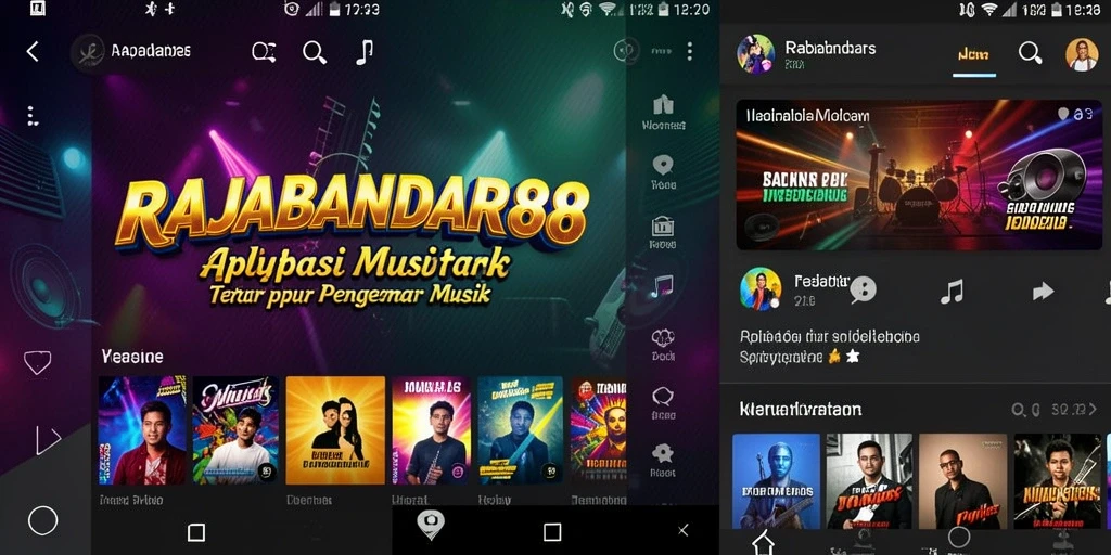 Tampilan utama RAJABANDAR88 dengan berbagai pilihan lagu dan fitur menarik.