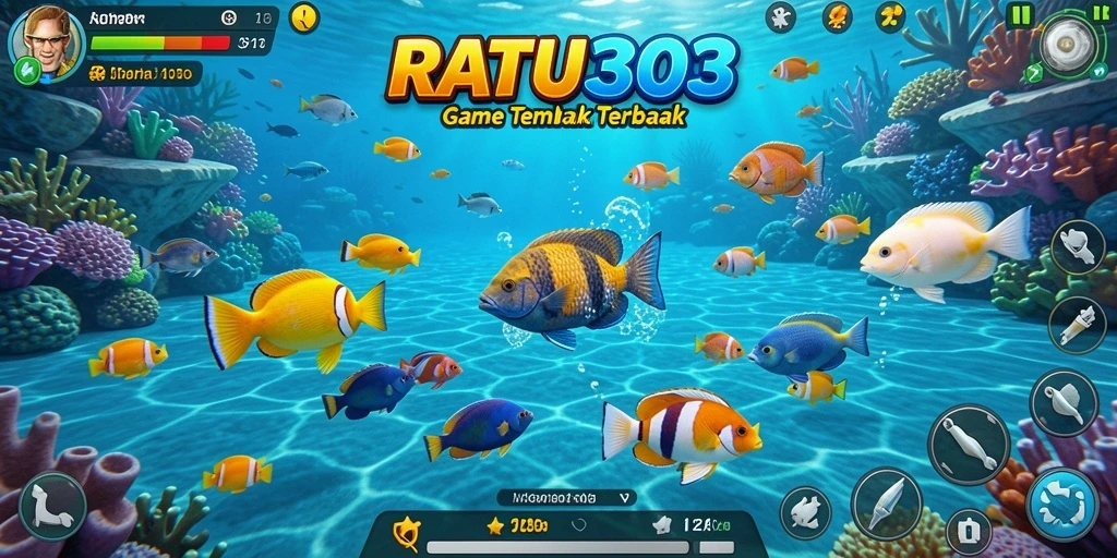 Tampilan menarik dari gameplay dalam RATU303 dengan aksi tembak ikan.