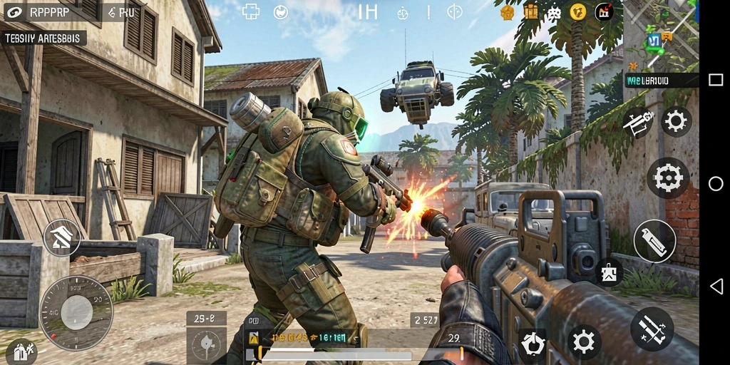 Tampilan gameplay mendebarkan RPRPRP di peta pertempuran.