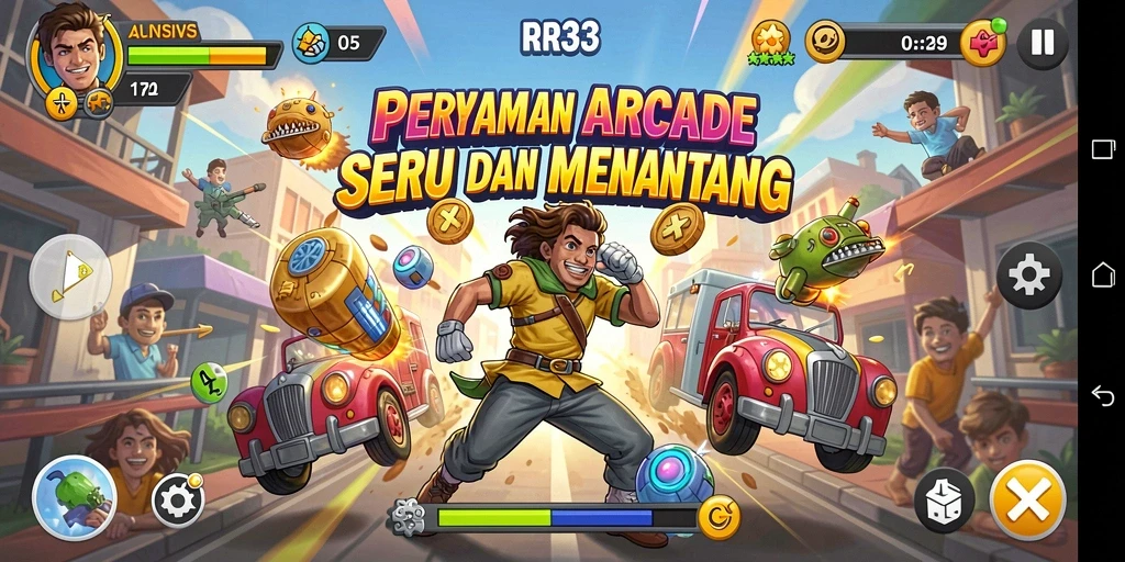 Gameplay seru RR33 yang menantang dan menyenangkan.