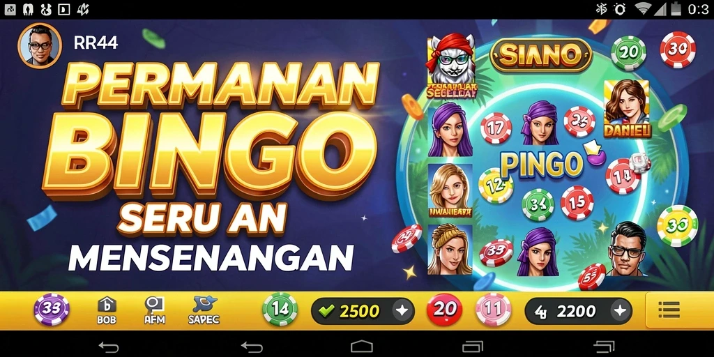 Tampilan gameplay Bingo yang seru dan interaktif di RR44.