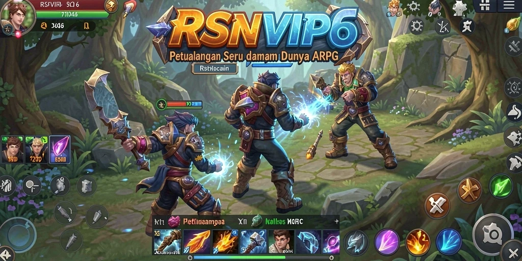 Tangkapan layar gameplay RSNVIP6 yang menunjukkan aksi pertempuran seru.