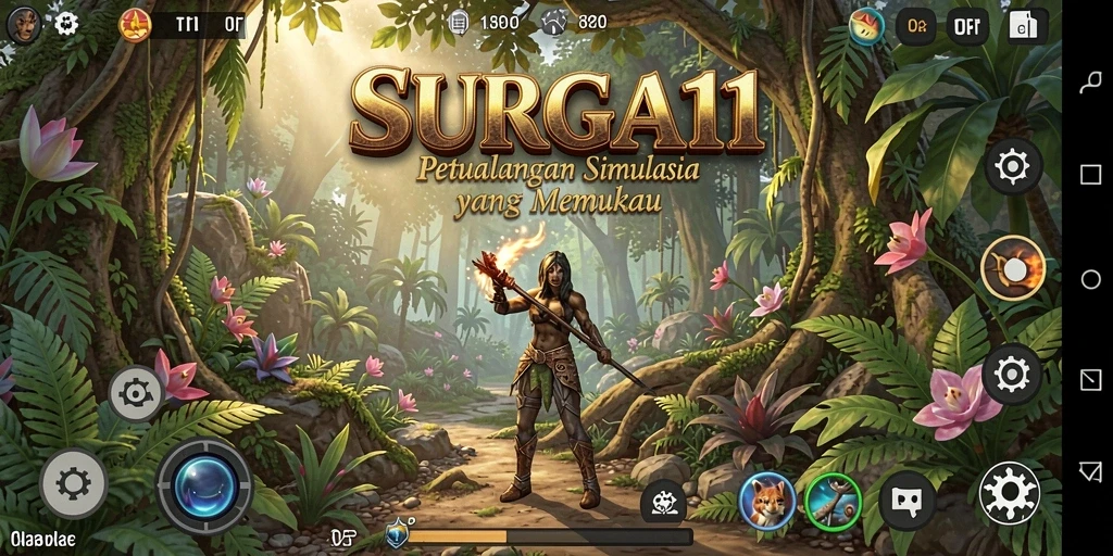 Screenshot SURGA11 menunjukkan dunia simulasi yang penuh warna dan detail.
