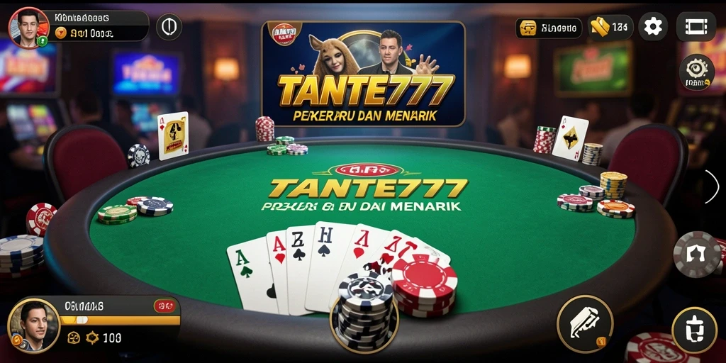 Tampilan gameplay menarik dari permainan Poker TANTE777.