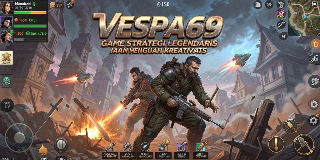 Screenshot gameplay VESPA69 yang menampilkan pertempuran seru.